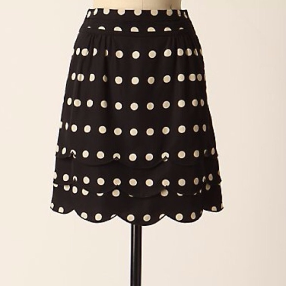 EUC Vintage Anthropologie Scalloped Dots Skirt